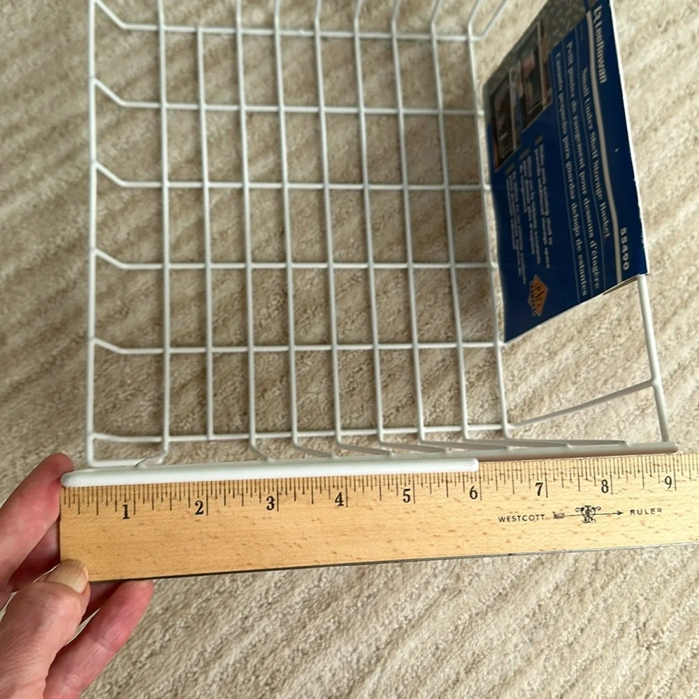 Set of 2 Rubbermaid Lee Rowan Hanging Under Shelf Metal Storage Basket 10” x 12”